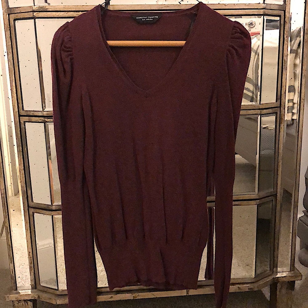 Maroon Scoop-Neck Sweater